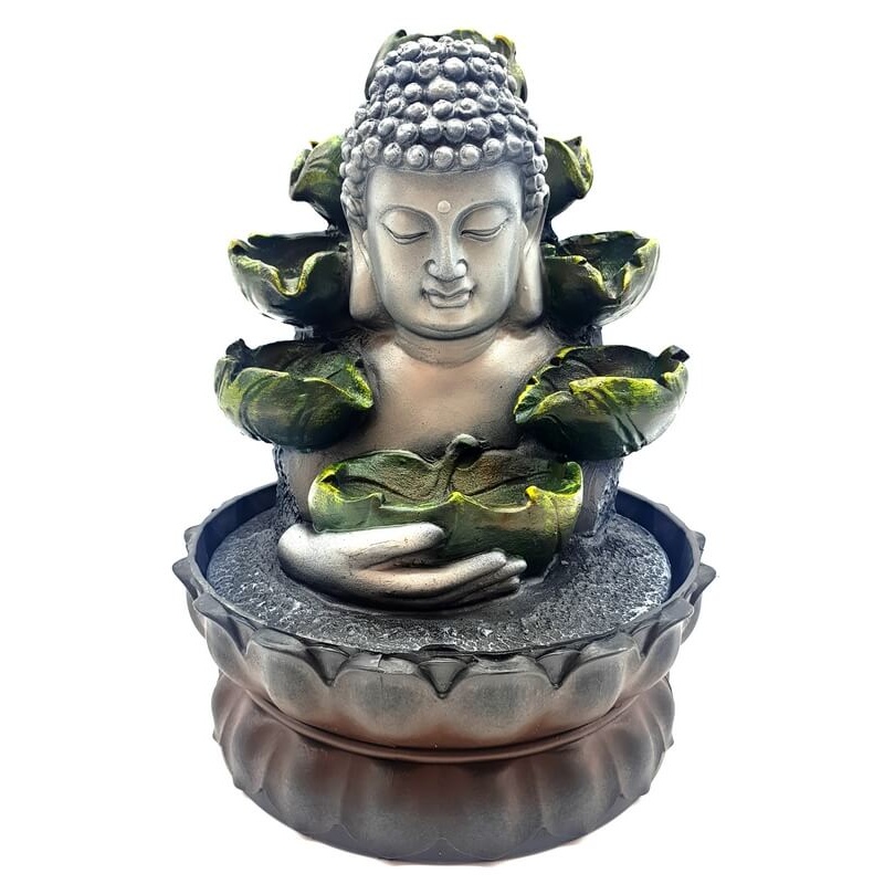 Fontaine Résine Buste Bouddha & Cascade 28cm