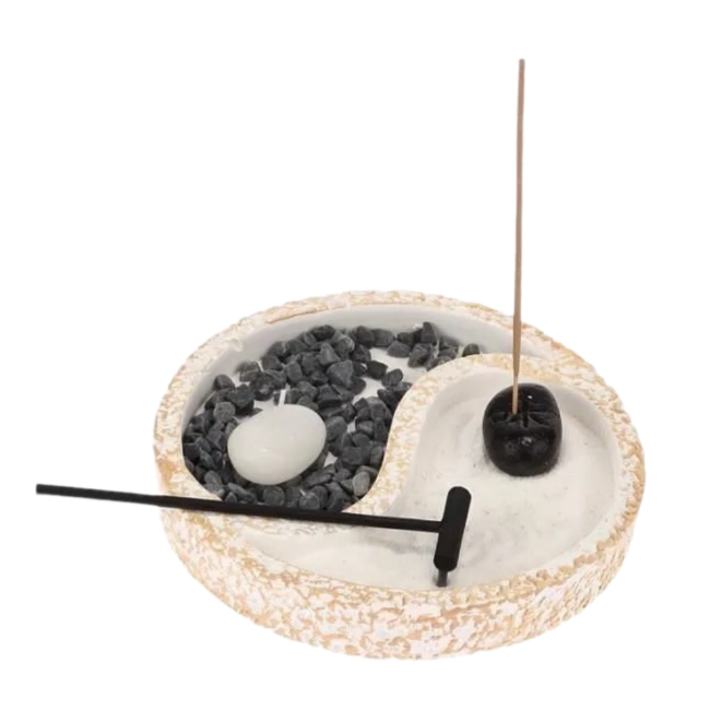 Jardin Zen Yin-Yang blanc 15cm